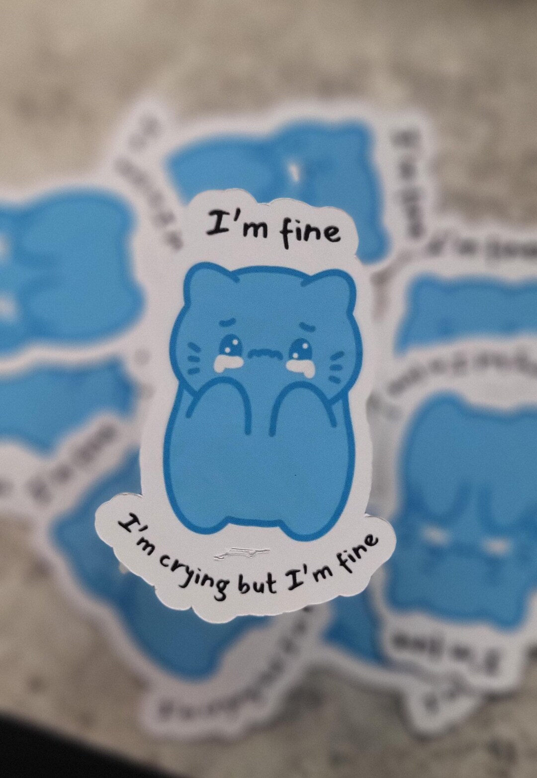 Crying Fine I'm Fine, I'm Crying but I'm Fine Matte Sticker - Etsy