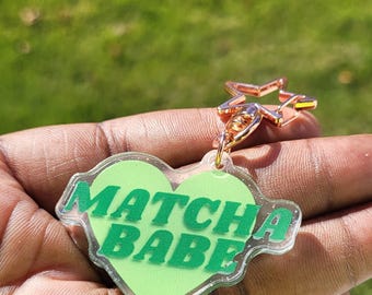 Matcha babe™ Glitter Acrylic Keychain