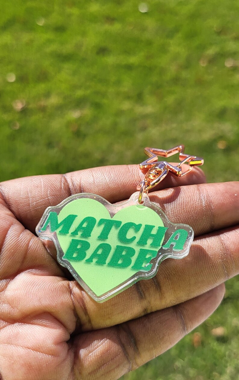 Matcha Babe™ Glitter Acrylic Keychain - Etsy