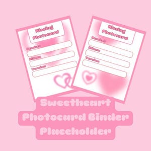 Sweetheart Photocard Binder Fillers