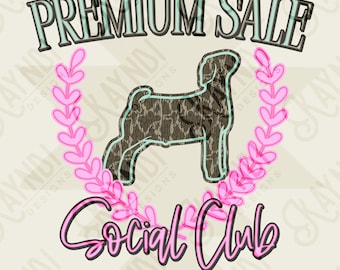 Premium Sale Social Club Ziege Camo Sublimationsdesign PNG Digital Download Pink Teal
