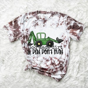 God Made Dirt & Dirt Don't Hurt Sublimation Design PNG Digital Download Printable Kids Design Toy Tractor Boys Children's Baby Christian G image 3