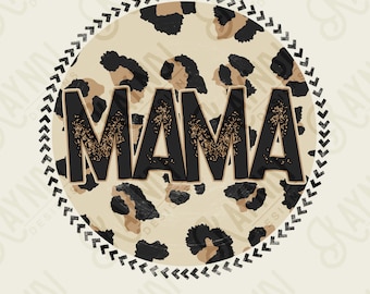 Mama Sublimation Design PNG Digital Download Printable Leopard Mothers Day Mama Mini Cheetah Mom Momma