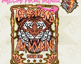 Heavens Roaring: Matching Pocket Sublimation PNG, Digital Download, Printable Christian, Faith-Based Art, Vibrant, DIY Craft Design