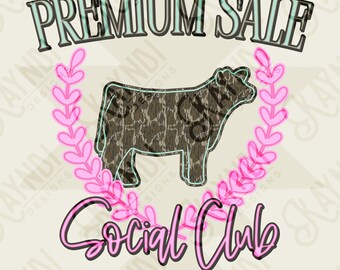 Premium Sale Social Club Cow Camo Sublimation Design PNG Digital Download Pink Teal