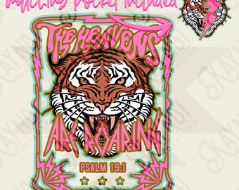 Heavens Roaring: Matching Pocket Sublimation PNG, Digital Download, Printable Christian, Faith-Based Art, Vibrant, DIY Craft Design