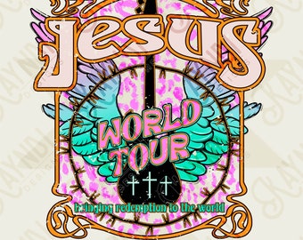 Jesus World Tour Sublimation Design PNG Digital Download Printable