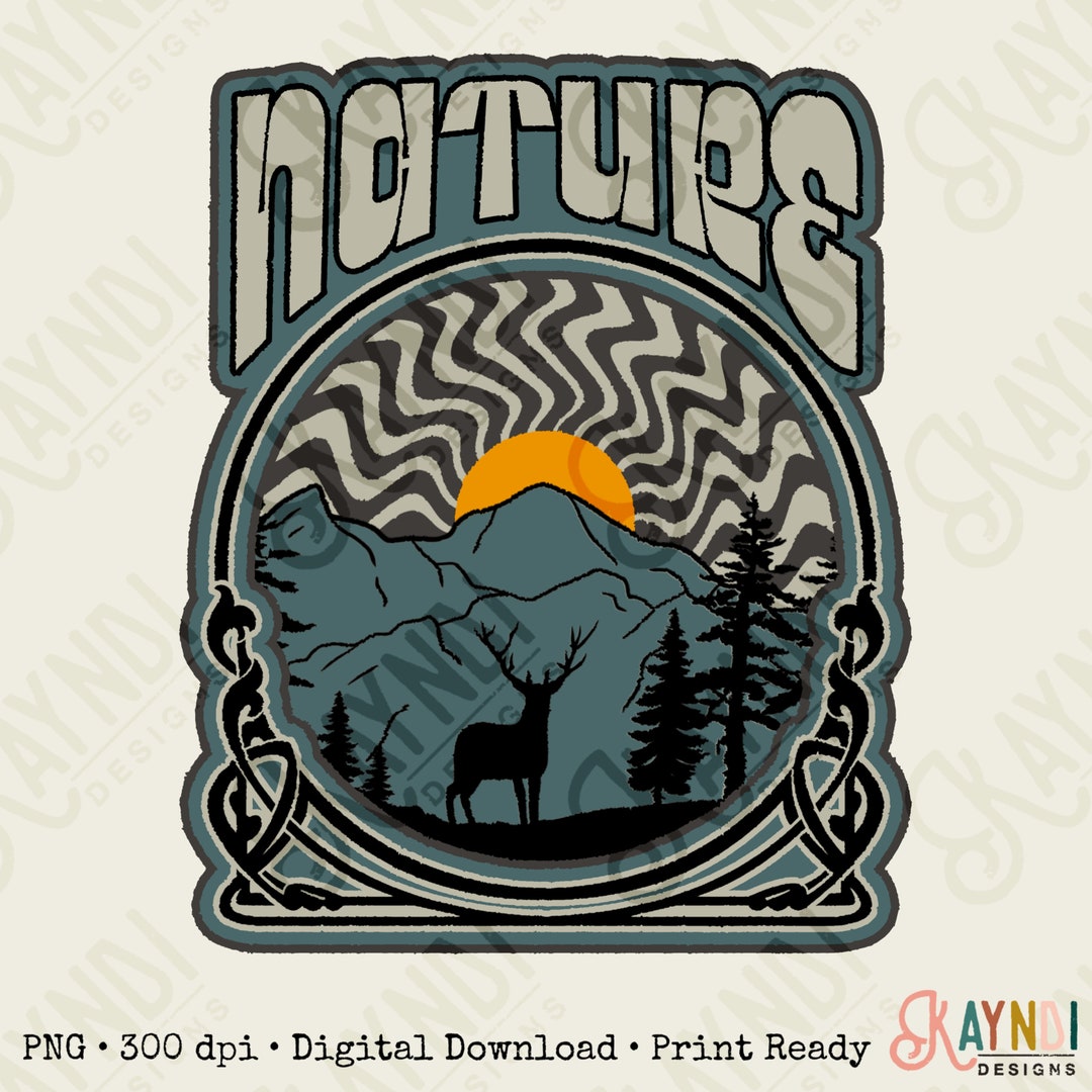 Retro Nature Sublimation Design PNG Digital Download Printable Mens ...