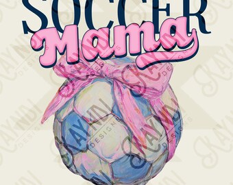Fußball Mama Sublimationsdesign PNG Digital Download Rosa Schleife Sport