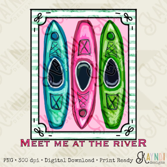 Southern Girl Charm Take Me To The River Kayak Sublimation Design PNG Digital Download Printable Southern Preppy Summer Girly Prep Preppy