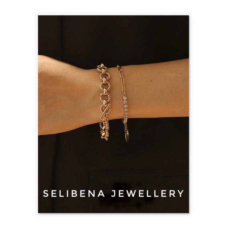 SELIBENA JEWELLERY 18k White Gold Diamond Chain Bracelet