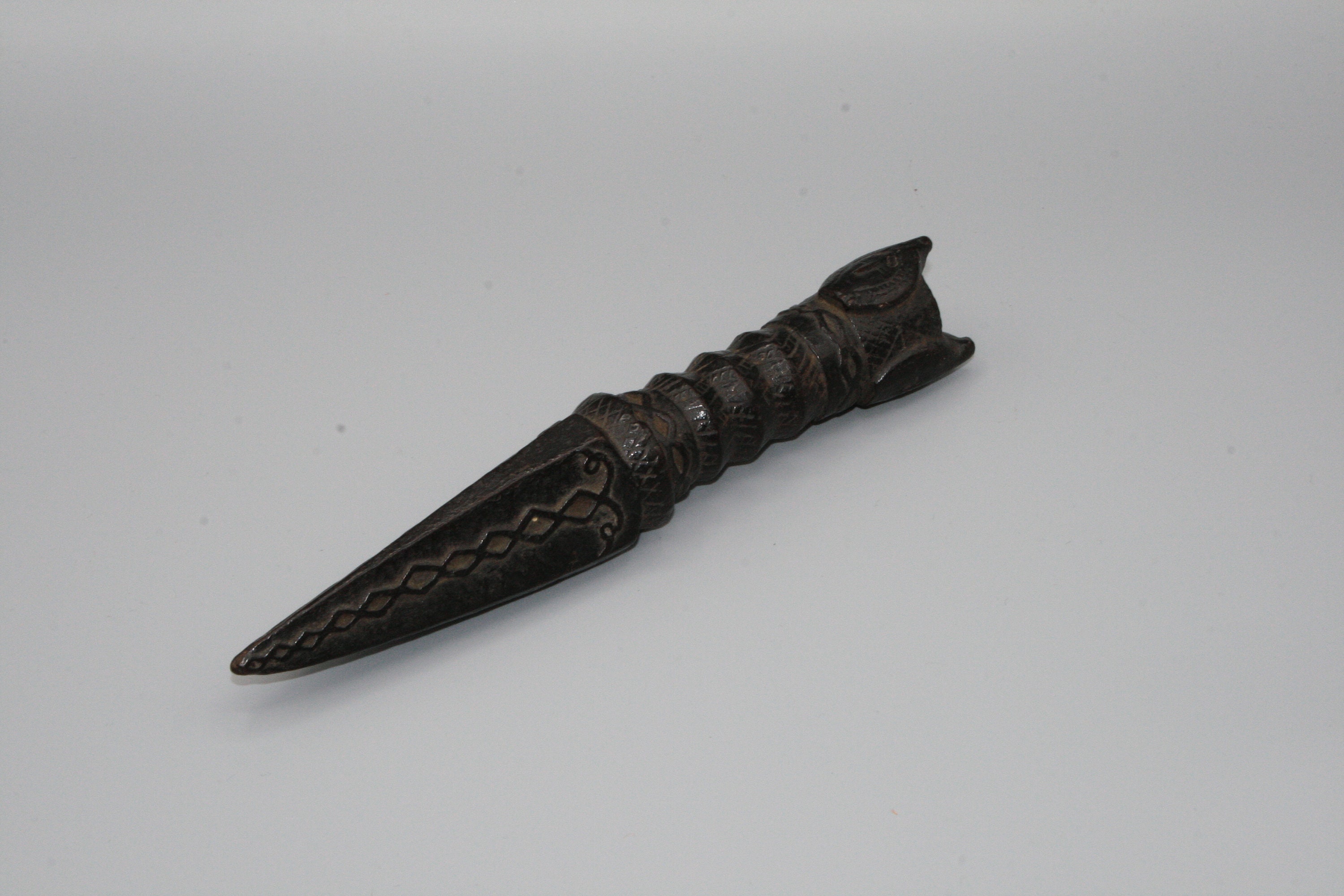 Phurba/Dague Rituelle en Bois Vajra - Dorjé Nepal Himalaya Ethnic Art