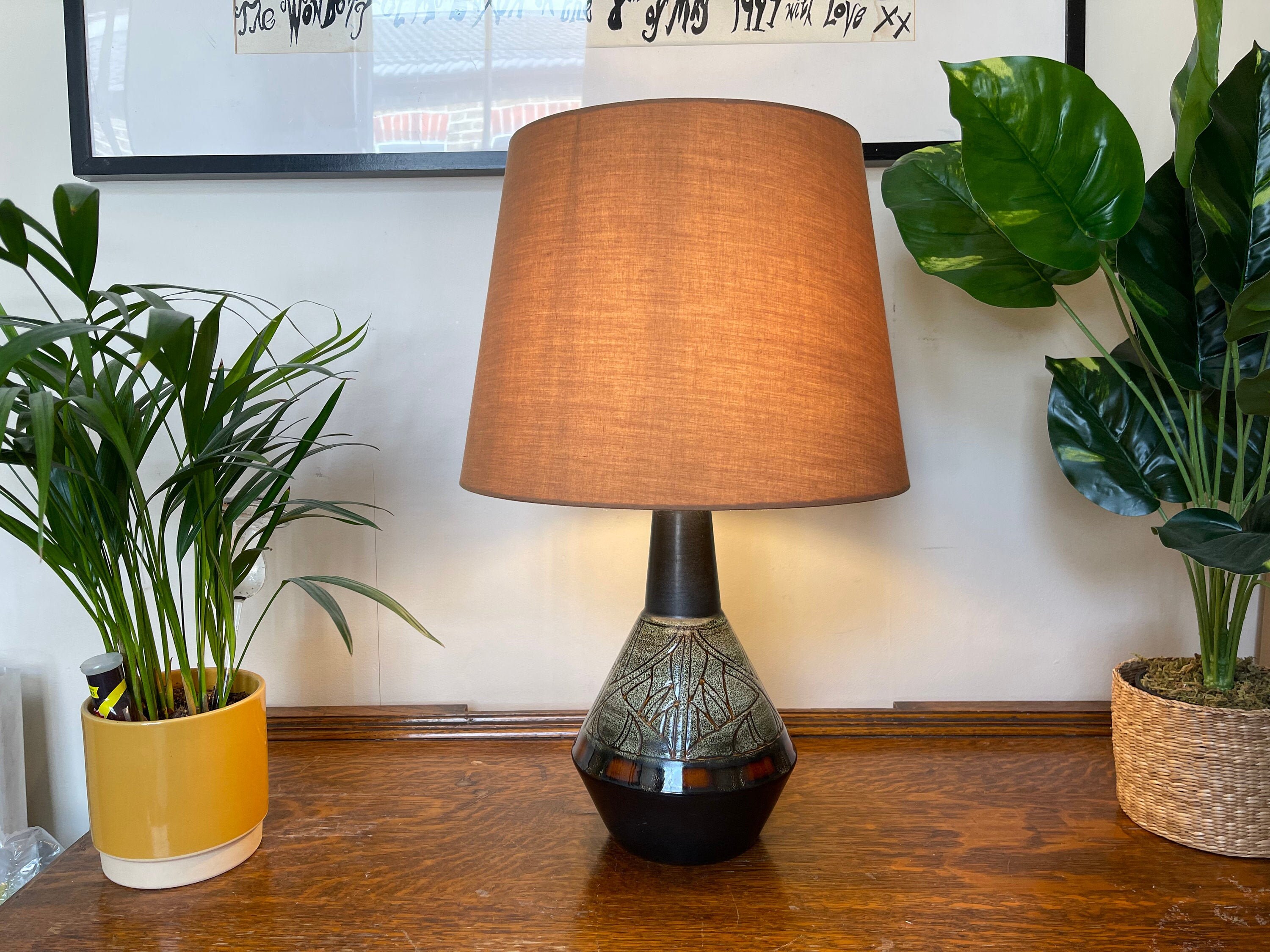 Vintage Celtic Pottery Table Lamp NEWLYN