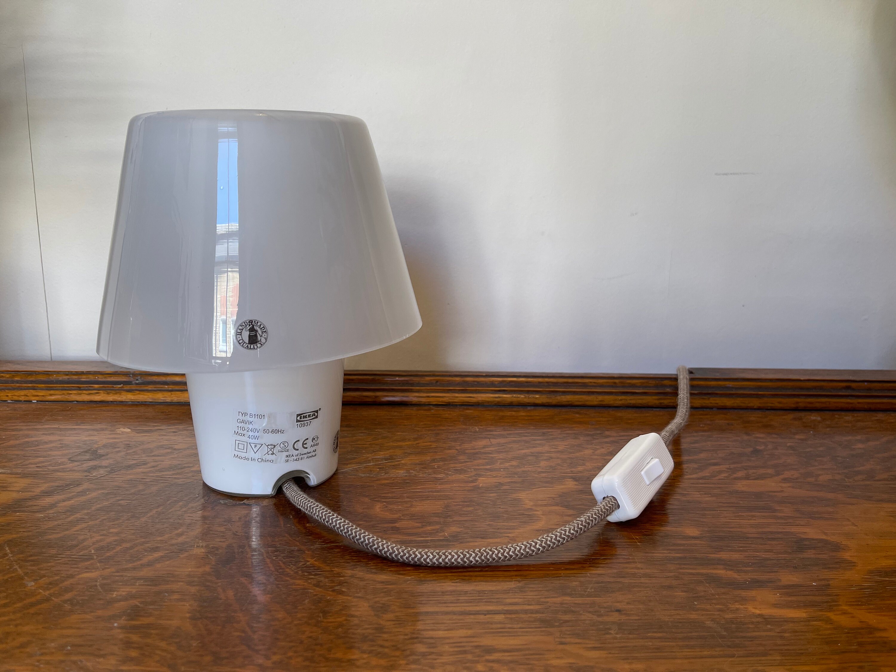 Vintage IKEA Glass Table Lamp GAVIK