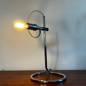 Unique 1980's Chrome Table Lamp "FREEFORM"