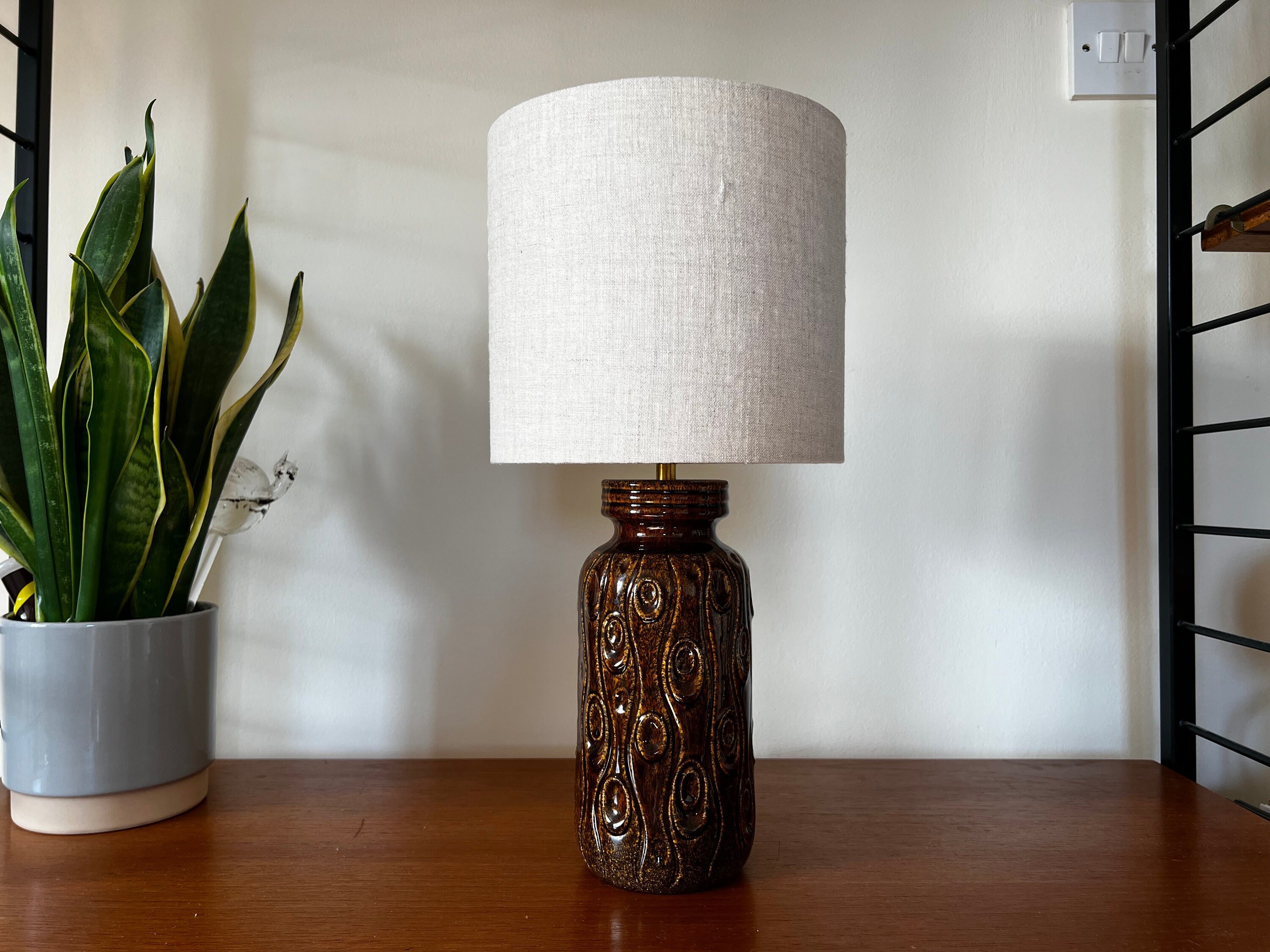 Vintage 1960's Scheurich Vase Table Lamp ONION