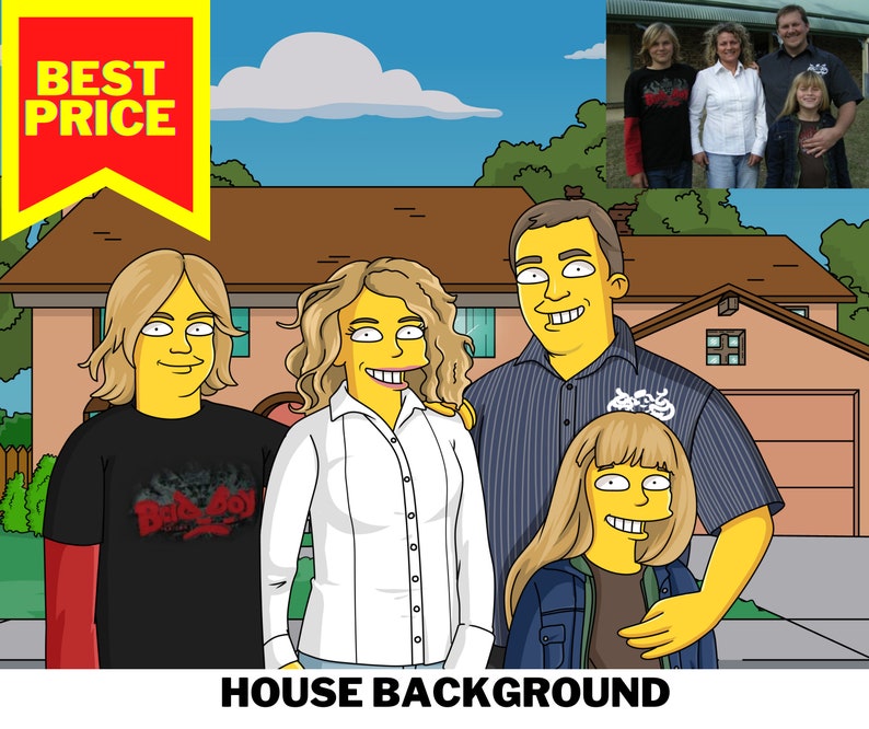 handmade gifts customized gift couple or family picture Valentines Day present Simpson Customized Portrait Simpson couch