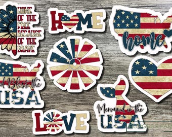 8 Patriotic USA sticker, bundle