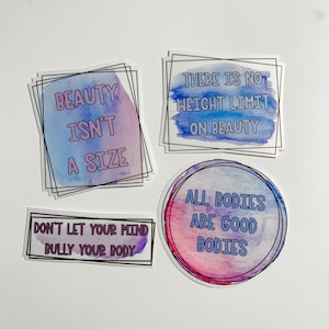 Lot de 4 autocollants positifs pour le corps.