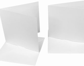 DJP 6x6" Square Creased Blank White Smooth Cards & Envelopes - Pack of 50