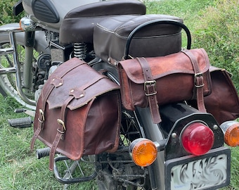 Cafe racer bag bike bag leather motorcycle bags leather saddle motorcycle bag saddlebags leather pannier rear rack bag christmas gift