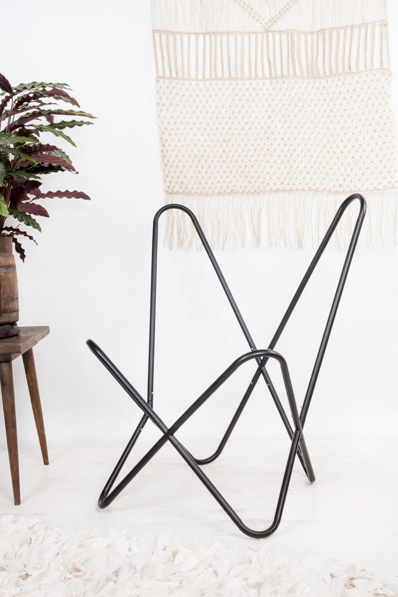 Schmetterlingsstuhl aus Leder Vintage Handgemachter brauner | Etsy