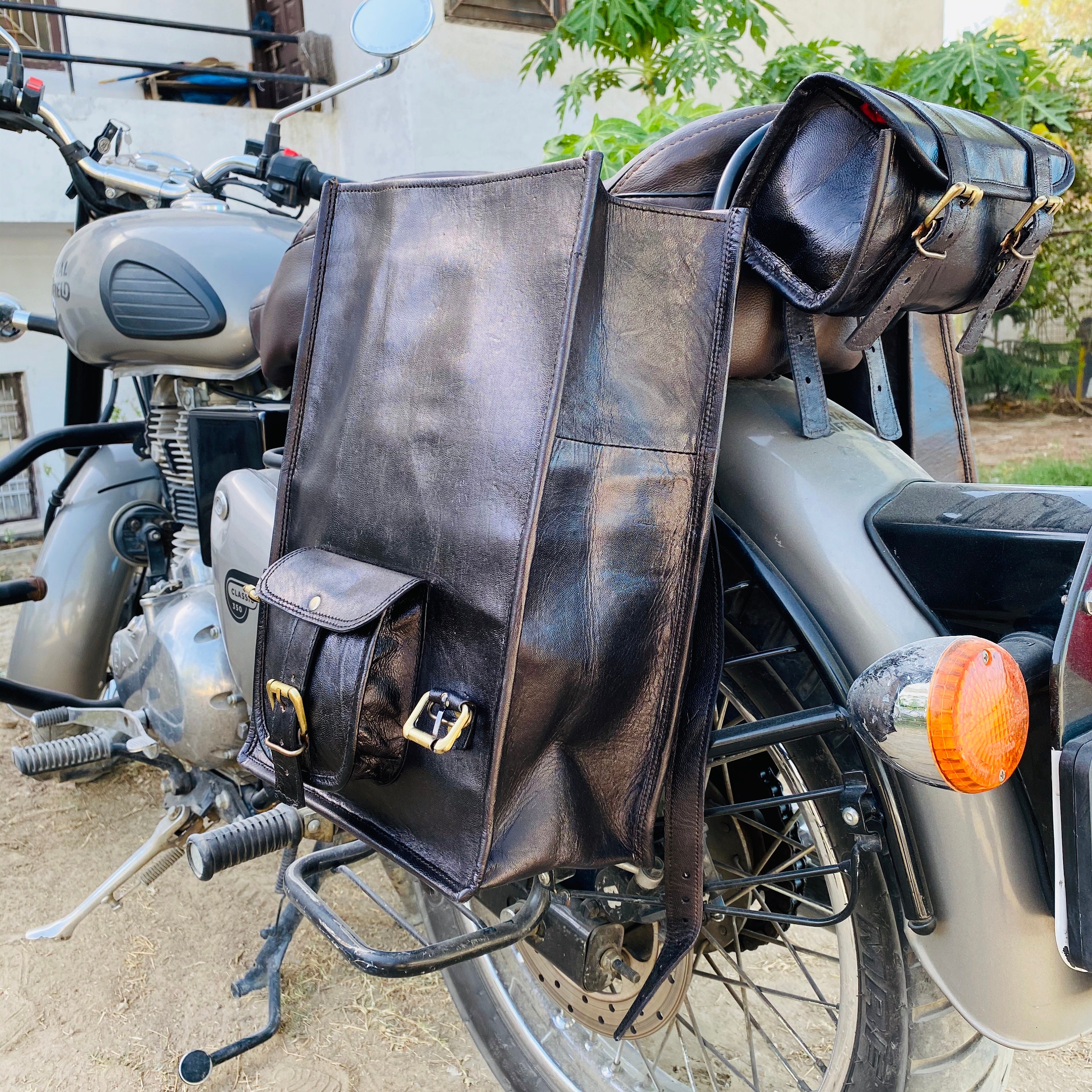 Buy Motorcycle Bags Leather Bike Bag Motorcycle Saddle Side Pouch Online in  India  Etsy