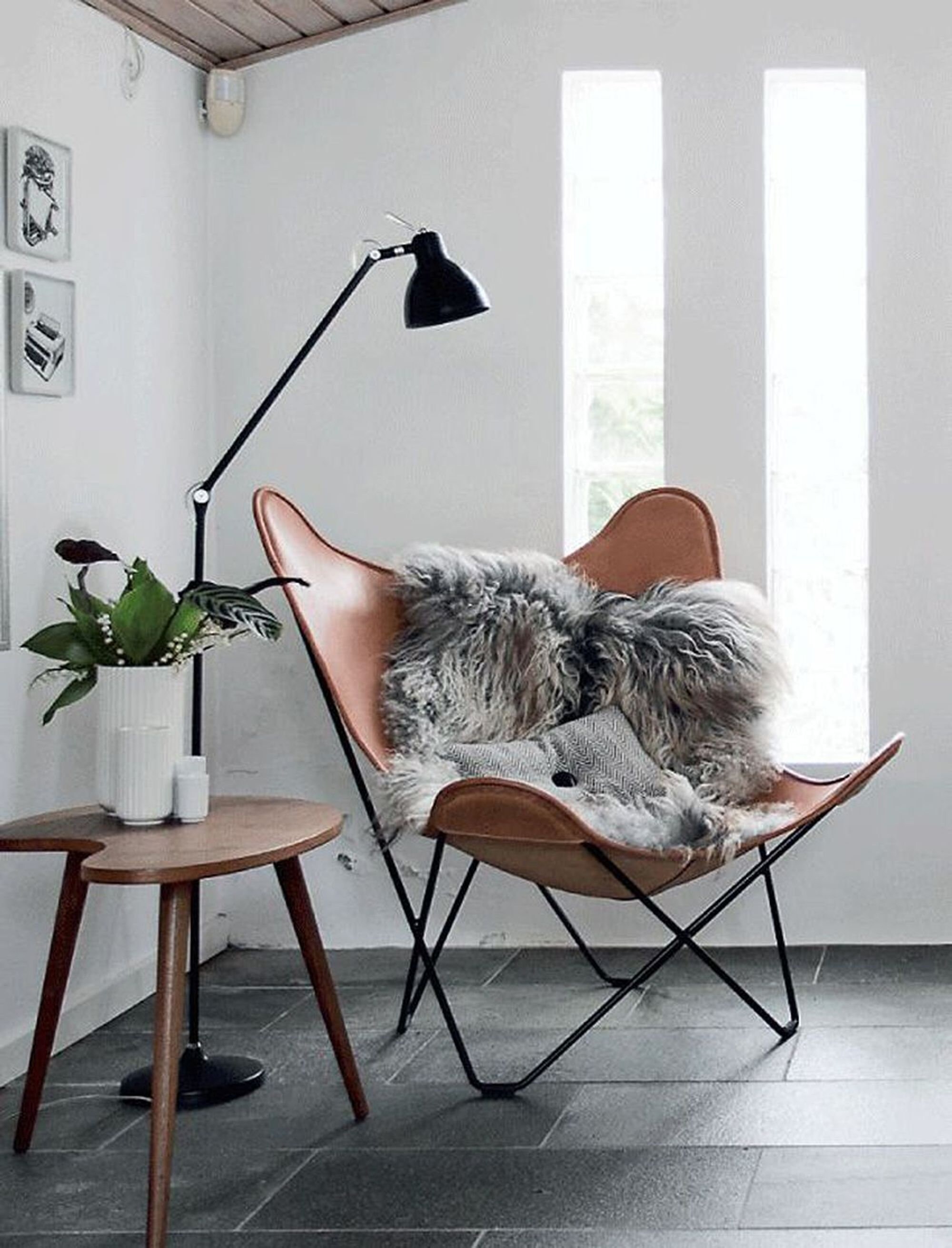 Faux leather cheap butterfly chair