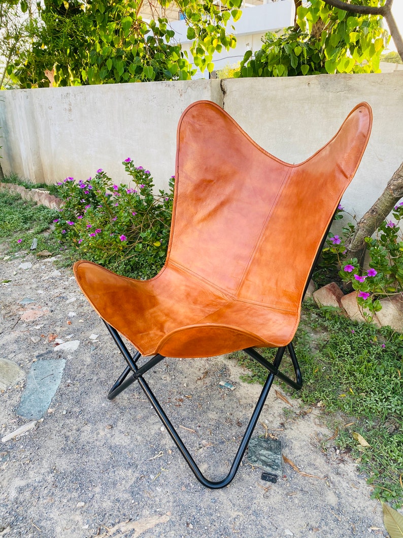 Buy 1 Get 1 Free Leather Butterfly Chair Brown and Premium Etsy