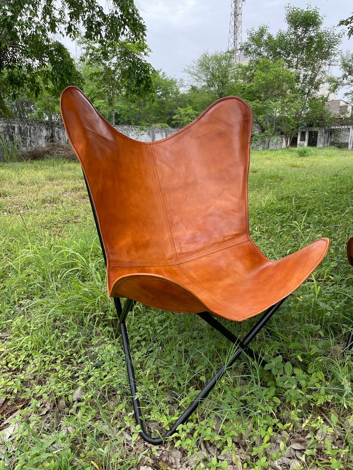 Handmade Leather Butterfly Chair Relax Armchair Butterfly Etsy