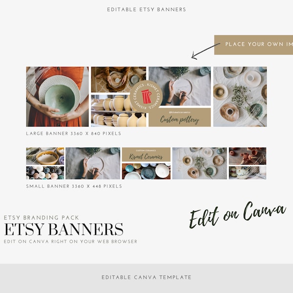 Etsy Banner Template, Etsy Canva Template, DIY Etsy Banner Template