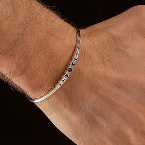 Sterling Silver Moon Phases Adjustable Cuff Bracelet • Celestial Bracelet • Crescent Bracelet • Moon Bracelet • Silver Women - Men Bracelet