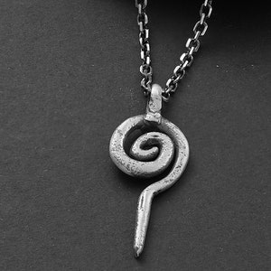 925 Sterling Silver Ancient Celtic Spiral Necklace, Women and Men Necklaces Gifts, Minimalist Jewelry Spiral Pendant, Unique Gift for Her