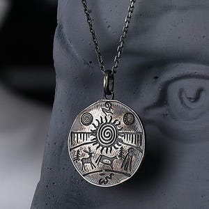 Sterling Silver Shaman Necklace • Ancient Shamanism Necklace • Ritual Necklace • Healing - Luck • Protection Pendant • Silver Jewelry Gift