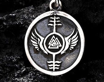 Collana Valknut in argento sterling, ciondolo a forma di zampa d'orso, gioiello ispirato alla mitologia norrena, ciondolo con simbolo di Odino, regalo vichingo per lui e per lei