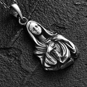 Sterling Silver Virgin Mary Pendant • Religious Necklace • Catholic Jewelry • Blessed Mother Medallion • Catholic Gift • Christian Jewelry