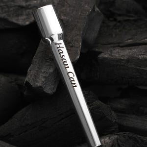 Personalized Sterling Silver Hookah Mouthpiece with Engraving & Lanyard • Perfect for Hookah Lovers and Bars • Custom Hookah Accessories