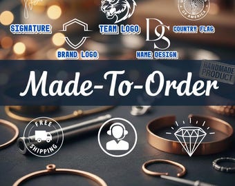 Individuell gefertigter Schmuck nach Maß: Personalisierte Halsketten, Armbänder, Ringe, Ohrringe, Unterschrift, Ihr Logo, Flagge, Name, Teamgeschenk, Weihnachtsgeschenke