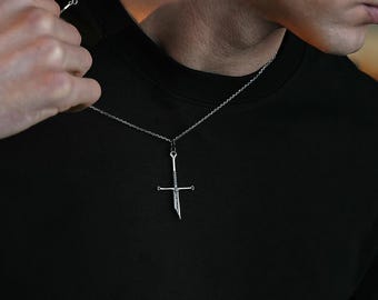 Collana con spada Narsil in argento sterling, collana con spada spezzata di re Elendil, collana di Aragorn, ciondolo con spada spezzata di Elessar, gioielli fantasy