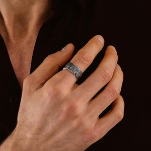 925 Sterling Silver Gladiator Ring, Ancient Gothic Rings, Solid Oxidized Silver, Middle Age Warrior Jewelry Ring, Gift for Him, Unisex