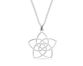 Collana Venere in argento sterling 925, Collana di fiori di Venere, Segno del fiore di Venere, Gioielli simbolo, Regali di compleanno, Ciondolo in argento sterling 925