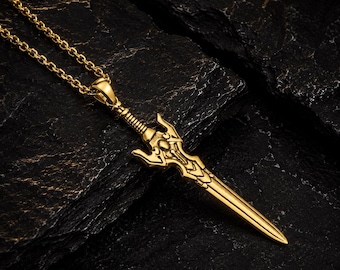 Wikinger Schwert Halskette für Männer, Krieger Anhänger, Gothic Schmuck, Mittelalter Geschenk für Sie und Ihn
