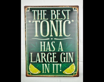 large gin and tonic Sign metal sign perfect for bar or man cave