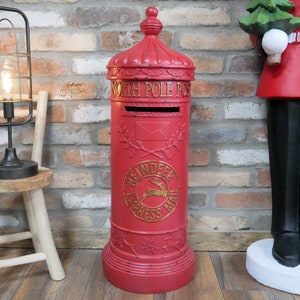 Red Reindeer North Pole Christmas Post Box