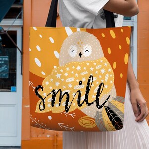 Búho de la suerte – Bolsa de mano Dibujos animados de búho | Lindo bolso | Bolsa para niños | Colección CHICOS AFORTUNADOS | Bolsa de dibujos animados de búho | Dibujos animados de pájaros | Regalo para niños | niños muertos