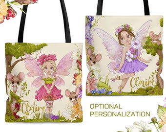 Fairy Tote Bag #3 – Optional Personalization, Fairy Bag for magical Girls, Fairy Tale Tote Bag, Girls Gift Bag, Gift for Girls