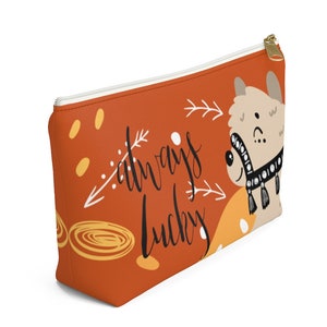 Lucky Lama – Pochette cool cartoon | Mignon porter tous les sacs à main | Étui à crayons pour enfants | Collection LES GARS CHANCEUX | Pochette Lama Dessin Animé | Cadeau pour les enfants