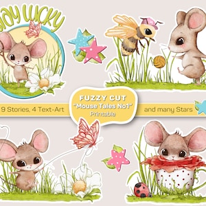 Mouse Stickers No.1 – Fussy Cut to Download, Kids Journal Stickers, Printable Stickers Cricut, Digital Download, Gifts for Kids