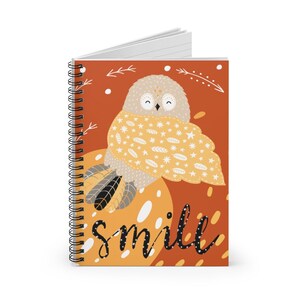 Lucky Owl – Carnet cool Cartoon | Mignon Notebook | Ordinateur portable pour enfants | Collection LUCKY GUYS | Carnet Owl Cartoon | Carnet mignon Style