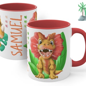 Dinosaur Gift Mug #6 - with Personalization, Cool Dinosaur Mug for little Dino Fans, Dinosaur Mug, Dino Gift Mug, Gift for Kids, Kid&#39;s Mug
